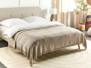 Bedspread YERBENT Cotton 200 x 220 cm Taupe