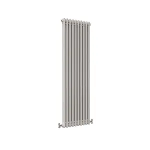 Vertical White Double Column Radiator (H) 1500mm x (W) 470mm, 5222 BTU.