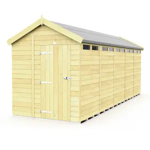 6 x 20 Feet Apex Security Shed - Single Door - Wood - L590 x W175 x H217 cm