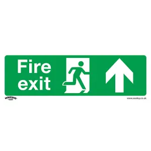 10 Pack of Rigid Plastic Fire Exit Signs for Health & Safety - 300 x 100mm