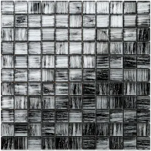 Glass mosaic on mesh for bathroom or kitchen 300mm x 300mm - Iron Earth