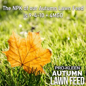 Pro-Kleen Autumn Lawn Feed Fertiliser - Encourages Grass Green Up & Prevents Lawn Disease - Covers up to 400m2 10kg