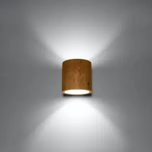 Orbis Wood Natural 1 Light Classic Wall Light