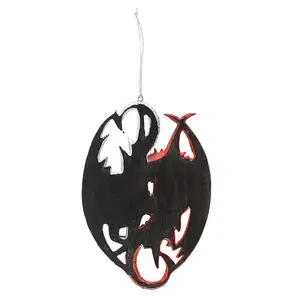 Anne Stokes Fire and Ice Dragon Hanging Ornament Red/White (One Size)