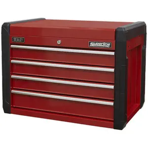 Heavy Duty 4 Drawer Tool Chest Storage Unit - 663mm x 431mm x 447mm in Red