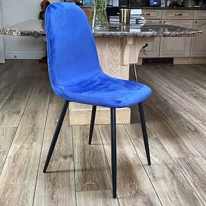 Dining Chair - Metal - L52 x W44 x H86 cm - Blue/Black