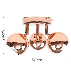 ValueLights Copper Ceiling Bar Spotlight and GU10 Spotlight LED 5W Warm White 3000K Bulbs