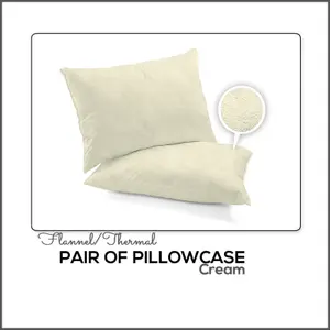 Pillowcases Pair Pack 100% Brushed Cotton Flannelette Thermal Pillow Covers 19''x29''