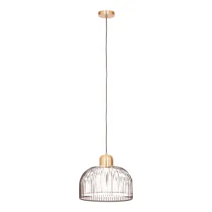 Interiors by Premier Lenno Black And Antique Brass Pendant Light