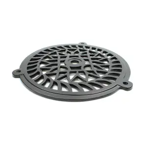 Oakcrafts - Antique Cast Iron Round Air Vent Extraction Cover in Satin Black Finish - 200mm