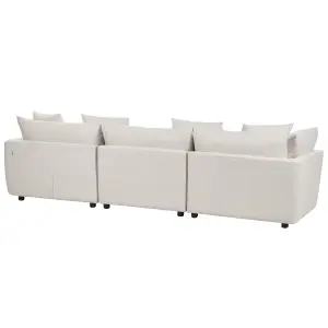 3 Seater Fabric Sofa with Ottoman Off-White SIGTUNA