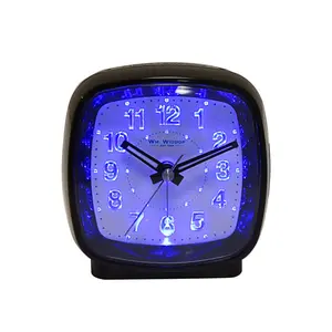 Analogue Quartz Movement / Crystal Alarm Tabletop Clock in Black