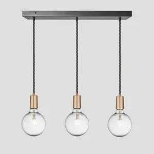 Industville Sleek Edison Cluster Lights, 3 Wire, Brass