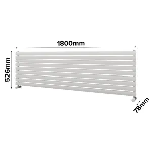 Ximax Champion FORH1164600W White Gas Horizontal Designer Radiator, (W)1800mm x (H)526mm