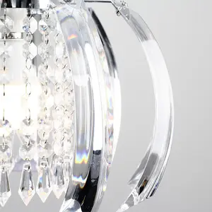 ValueLights Ceiling Shade In Chrome Finish With Clear Acrylic Droplets