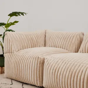 icon Tetra Ribbed Faux Fur Floor Sofa Bean Bag Extra Large Corner Section