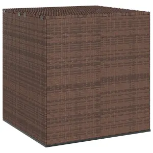 Berkfield Garden Cushion Box PE Rattan 100x97.5x104 cm Brown