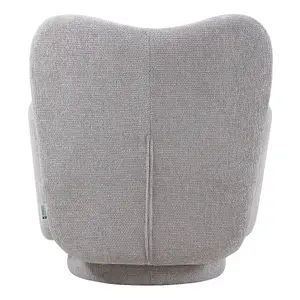 Grey Chenille Upholstered Swivel Accent Sofa Chair Armchair