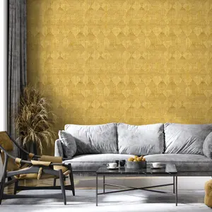 Galerie Pepper Raffia Gold Shimmer Geometric Diamond Wallpaper