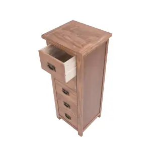 Padua 5 Drawer Narrow Chest of Drawers Bras Drop Handle