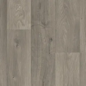 Grey Modern Wood Effect Anti-Slip Vinyl Flooring for Home, Shops, Offices, 3.5mm Thick Vinyl Sheet-7m(23') X 2m(6'6")-14m²