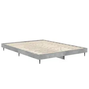 Berkfield Bed Frame Concrete Grey 140x190 cm Engineered Wood