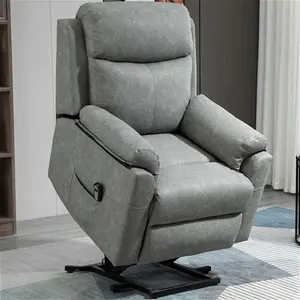 Portland Grey Faux Leather Electric Riser Recliner Chair With Remote