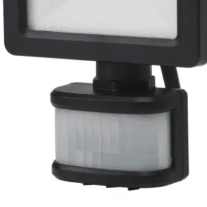 GoodHome Lucan AFD1017-IB Black Mains-powered Cool white Outdoor LED PIR Floodlight 1000lm