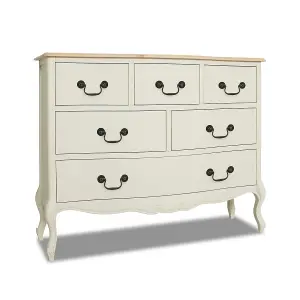 Juliette Champagne Shabby Chic 6 Drawer Chest of Drawers