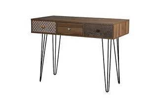 Casablanca 3 Drawer Desk Metal Legs