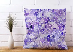 Purple and White Mosaic Design Cushions 60cm x 60cm