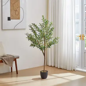 120cm H Artificial Olive Tree Decorative Plant in Planter Suitable for Home Office Living Room