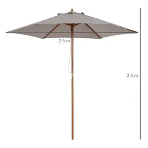 Lakewood 300cm Market Parasol Light Grey