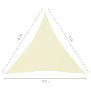 Berkfield Sunshade Sail Oxford Fabric Triangular 4x4x4 m Cream