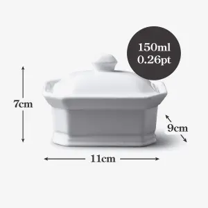 WM Bartleet & Sons Porcelain Terrine Butter Dish with Lid, 11cm