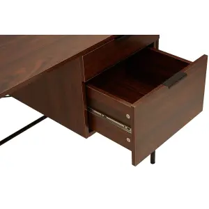 Interiors by Premier Bradbury Dark Walnut Veneer Desk With Drawers