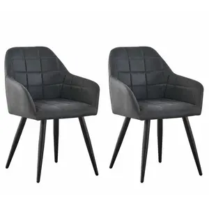 Aliauna Upholstered Armchair (Set of 2) Dark Grey