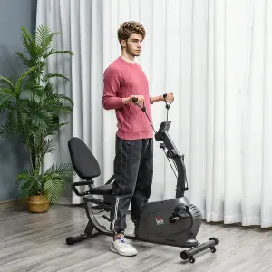 HOMCOM Exercise Training Stationary Cycling Bike w/ LCD Monitor & Pad Holder