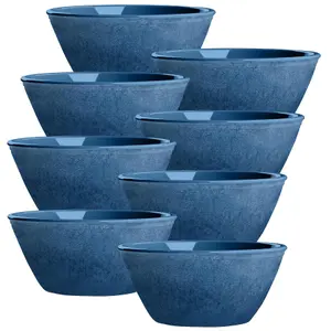 Purely Home Potters Reactive Glaze Indigo Melamine Bowls - Set of 8