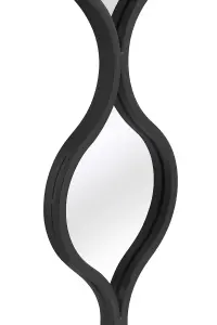 MirrorOutlet The Quinque Black Metal Framed Tear Drop Garden Wall Mirror 124CM X 15CM