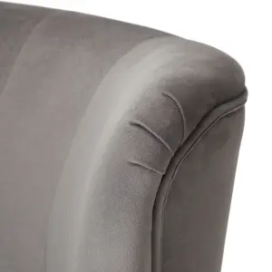 Zorita Grey Velvet effect Occasional chair (H)830mm (W)650mm (D)715mm