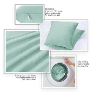 Nayelee Square Throw Pillow Cover (Set of 4) Light Cyan