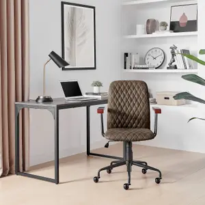 Furniturebox UK Apres Warm Grey Faux Leather Office Chair