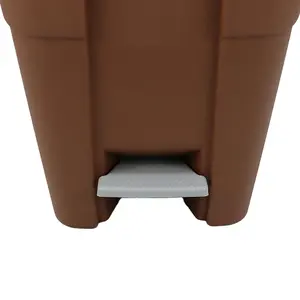 120 Litre Wheelie Bin with Foot Pedal - Brown Base & Brown Lid