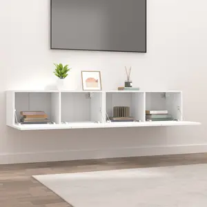 Berkfield TV Cabinets 2 pcs White 80x30x30 cm Engineered Wood