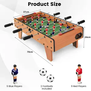 Costway 27'' Football Table Top Football Soccer Kids Family Game Toy Set Wooden Frame