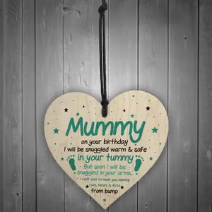 Red Ocean Mummy To Be Gifts For Birthday Wooden Heart Gifts From Bump Baby Boy Gifts