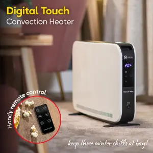 Russell Hobbs Convection Heater 2000W Digital Touch Panel White Electric Heater with Remote RHCVH2003