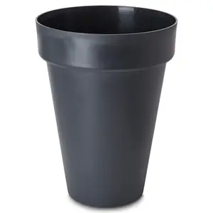 Verve Nurgul Matt Dark grey Tall Polypropylene Plant pot (Dia) 46cm, (H)57.7cm, 55L