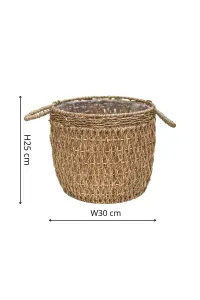 Seagrass Lined Basket Natural Set of 2